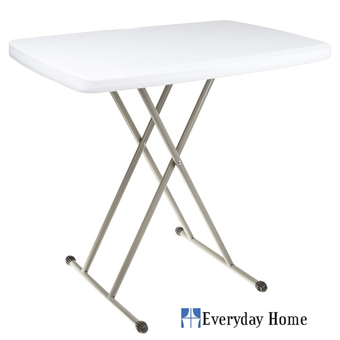 Everyday Home Folding Table 30X20 Adjustable Height Indoor Outdoor Stain Resistant