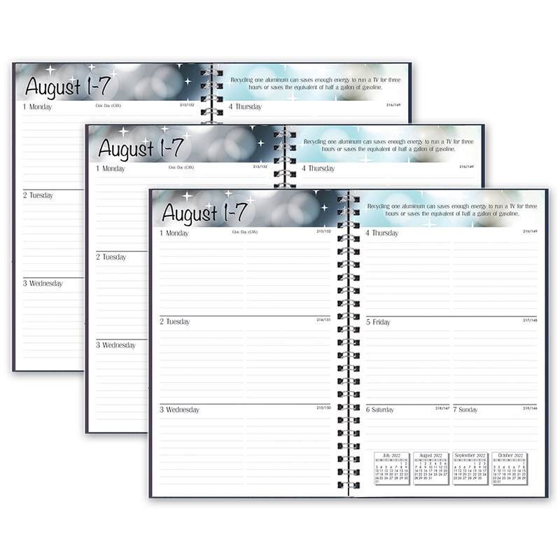 Academic Weekly Assignment Book, Black, Pack Of 3