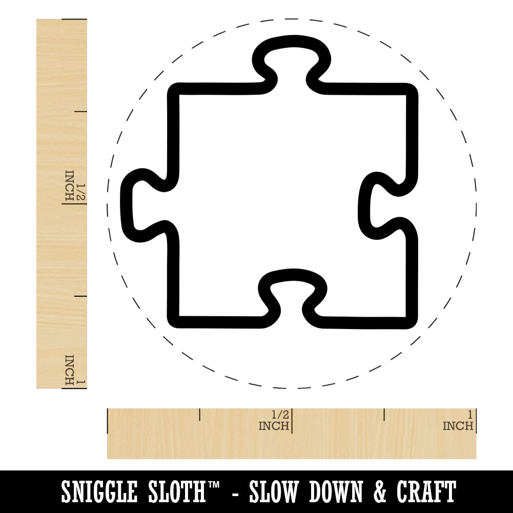 Puzzle Piece Outline Rubber Stamp for Stamping Crafting Planners