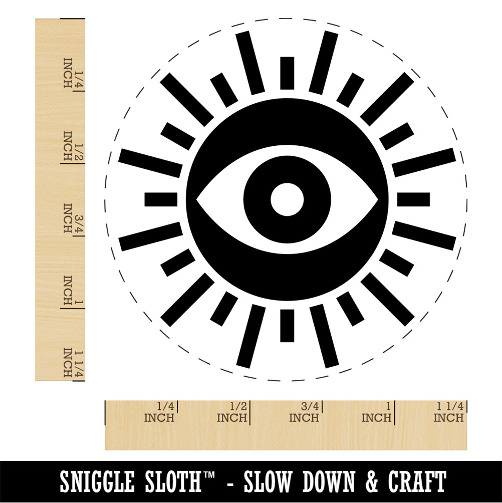 Sun Evil Eye Nazar Charm Rubber Stamp for Stamping Crafting Planners