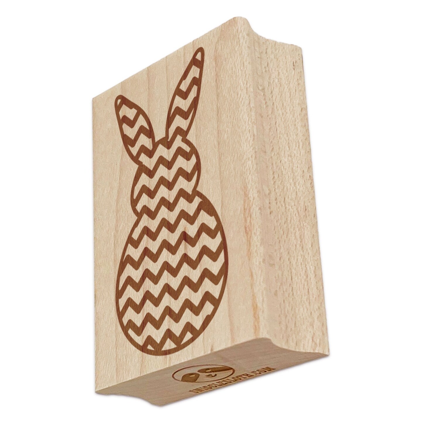 Bunny Pattern ZigZag Lines Easter Rabbit Rectangle Rubber Stamp for Stamping Crafting
