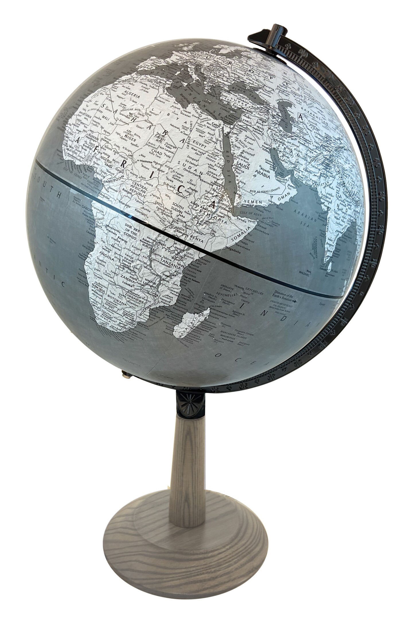 Lincoln 12&#x22; Diameter Grey Ocean Designer World Globe