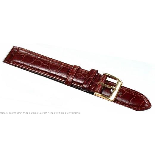 Crocodile Grain Black Leather Watch Band 18mm 8&#x22;