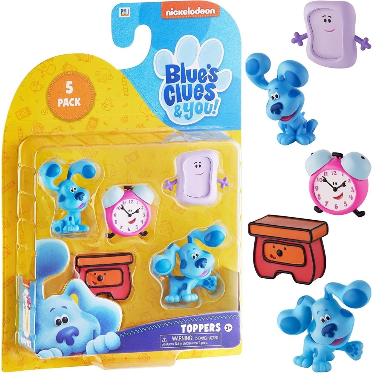 PMI International Blues Clues Pencil Toppers 5pk Sidetable Slippery Soap Tickety Tock Clock Set
