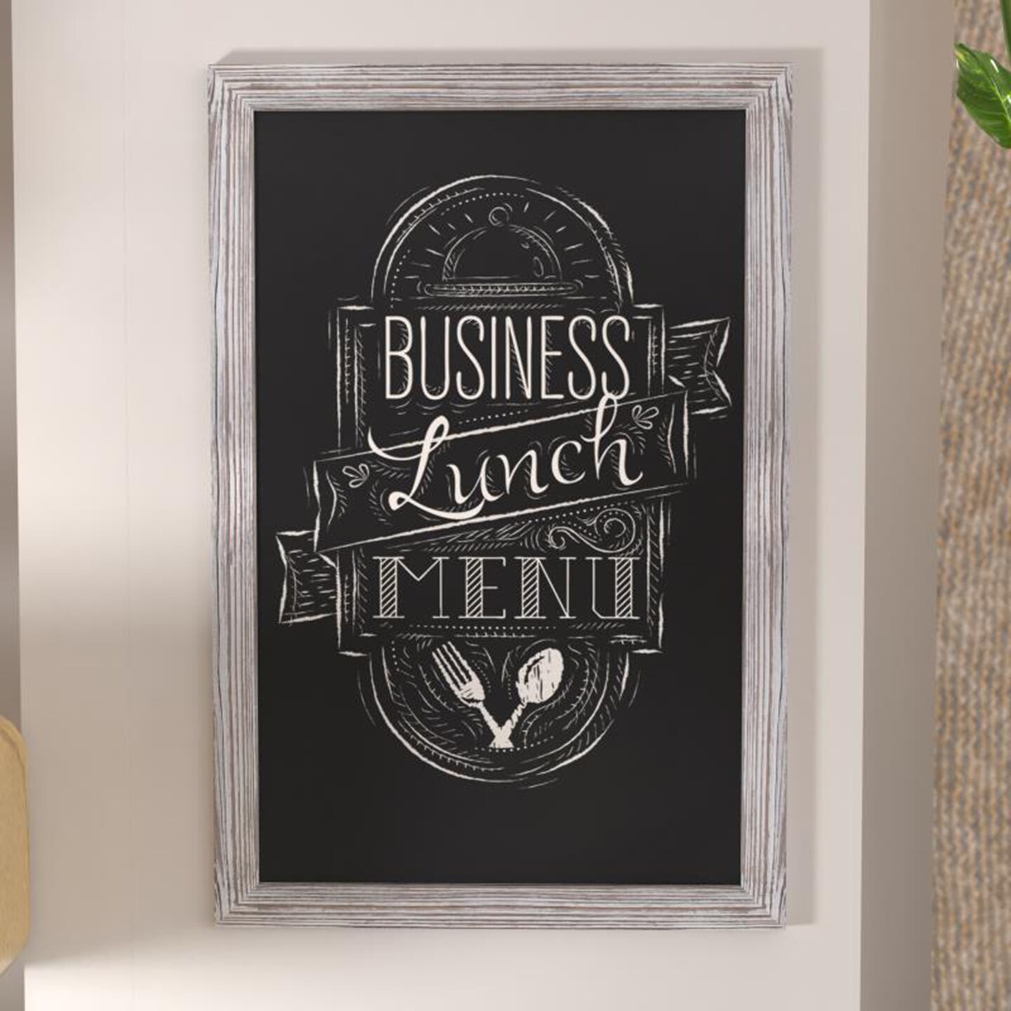 Canterbury 24&#x22; x 36&#x22; Wall Mount Magnetic Chalkboard Sign with Eraser, Hanging Wall Chalkboard Memo Board