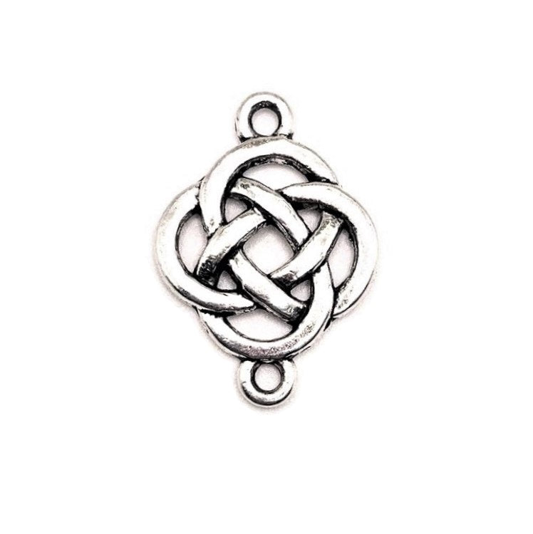 4, 20 or 50 Pieces: Silver Celtic Knot Connector Charms
