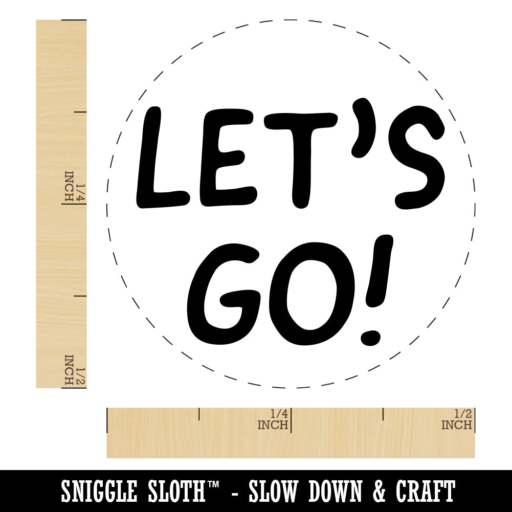 Let&#x27;s Go Travel Fun Text Rubber Stamp for Stamping Crafting Planners