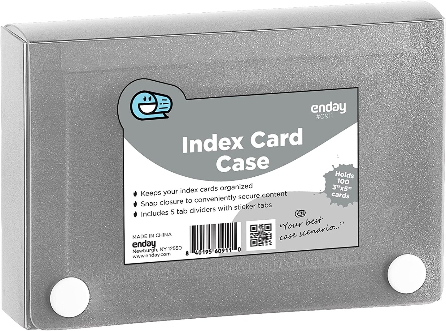 Enday 3&#x22; X 5&#x22; Index Card Case Holds 5 Tab Dividers