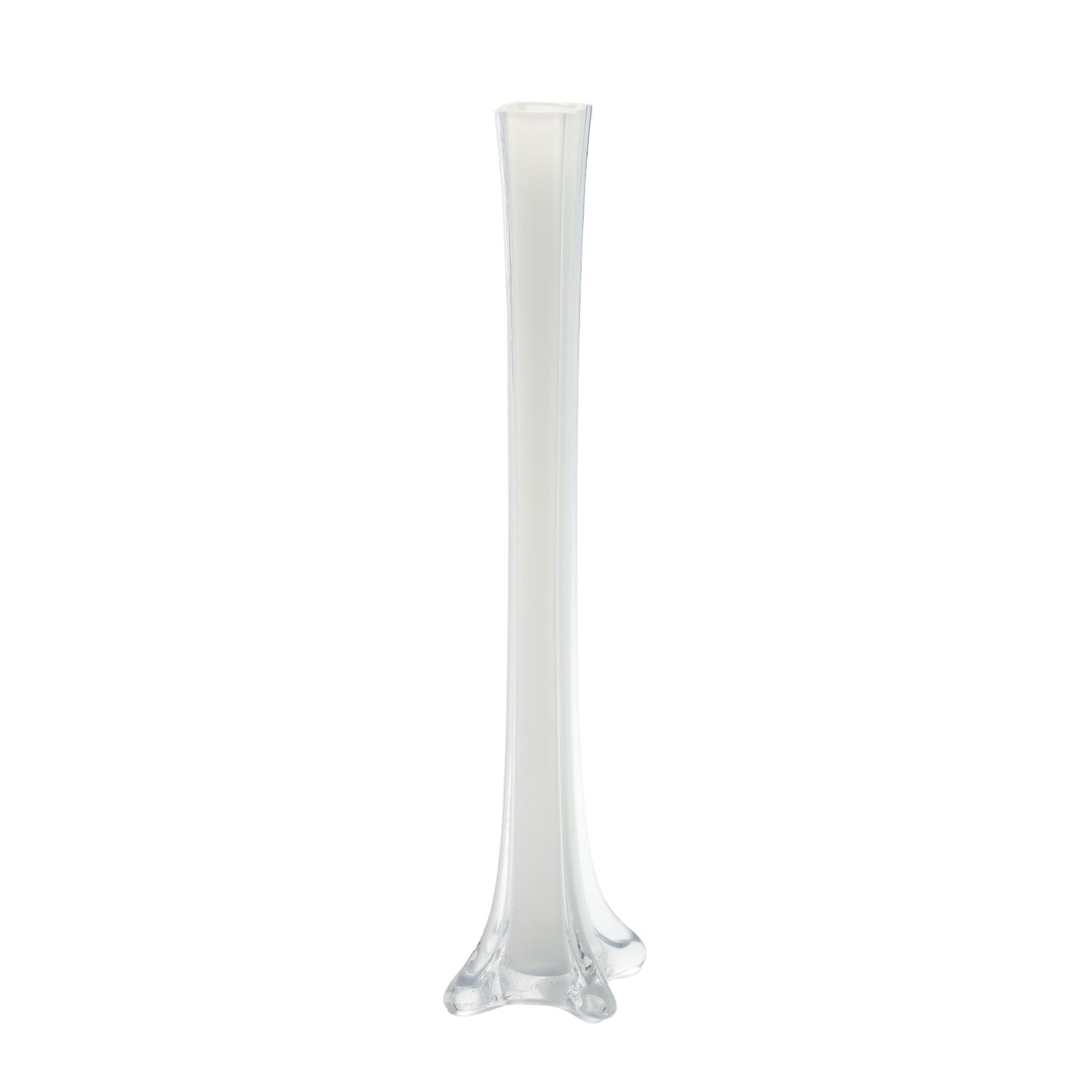 CC Home Furnishings 16&#x22; White Tower Tabletop Hand Blown Glass Vase