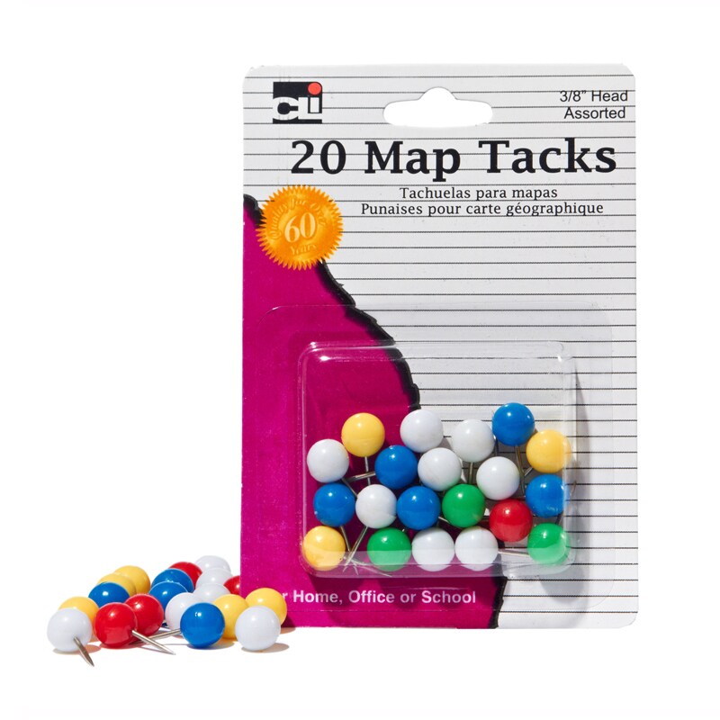 Map Pins / Map Tacks / Push Pins / Gold / Set of 30 