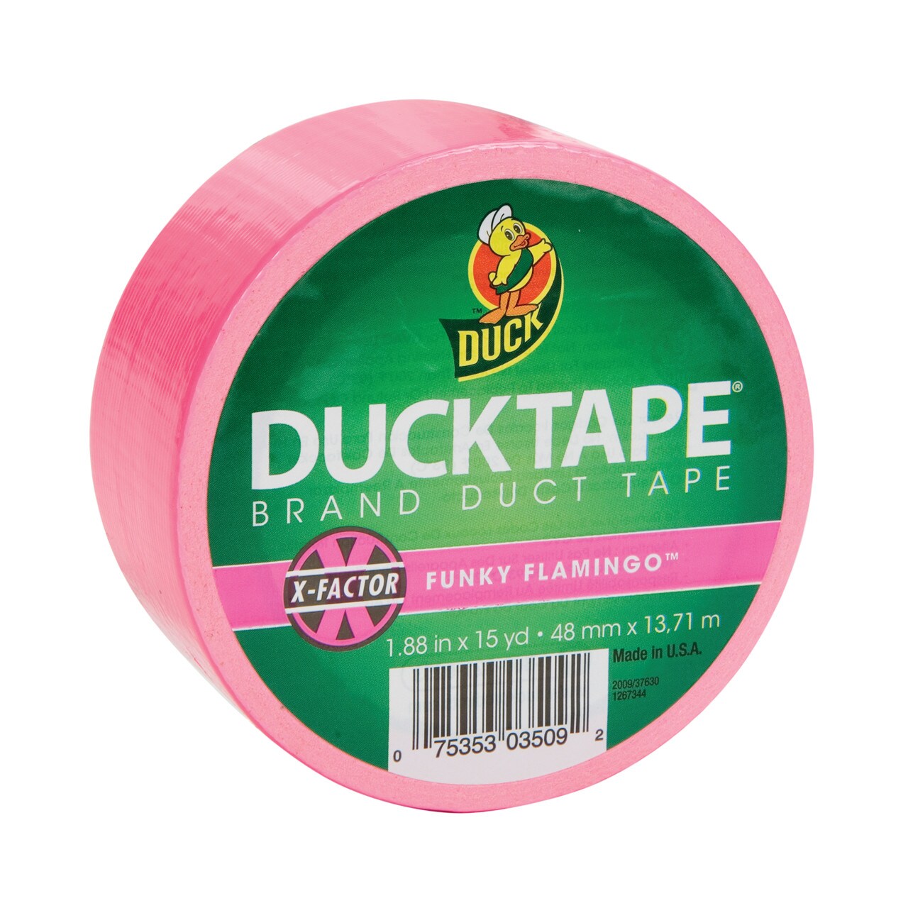 Duck Tape Solid Color Duck Tape, 1.88" x 15 yds., Neon Flamingo