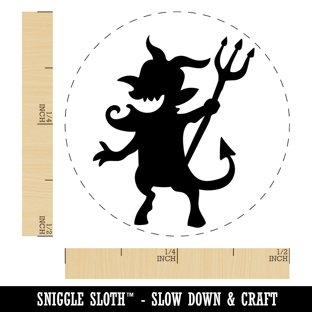 Mischievous Devil Demon Pitchfork Monster Halloween Rubber Stamp for ...