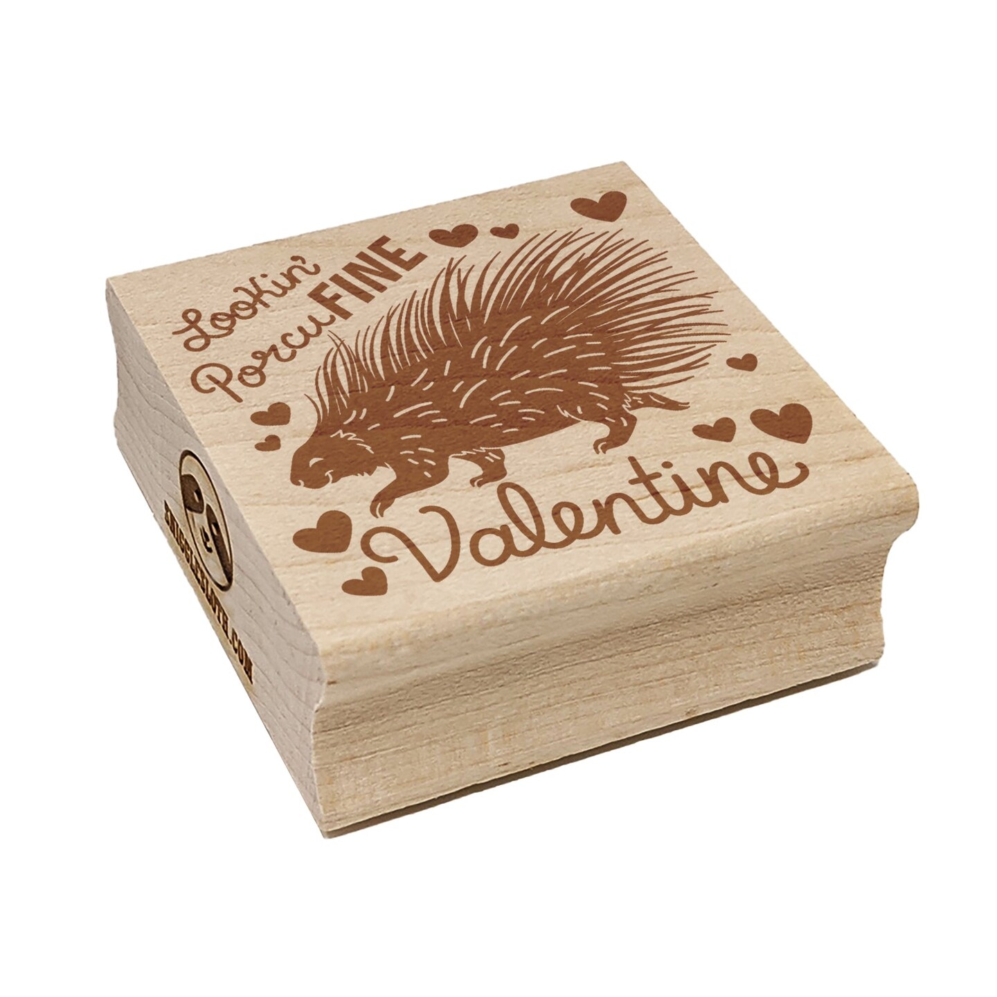 Looking Porcufine Valentine Porcupine Pun Square Rubber Stamp for Stamping Crafting