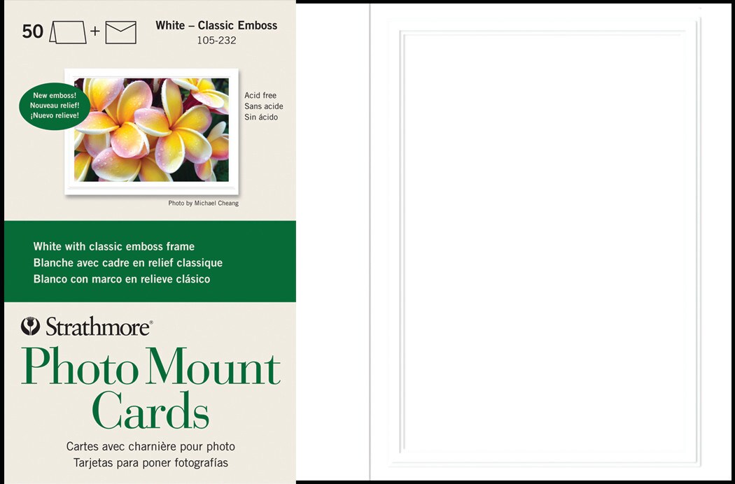 Strathmore - Photo Mount Cards - White - Classic Emboss, 50/Pkg.