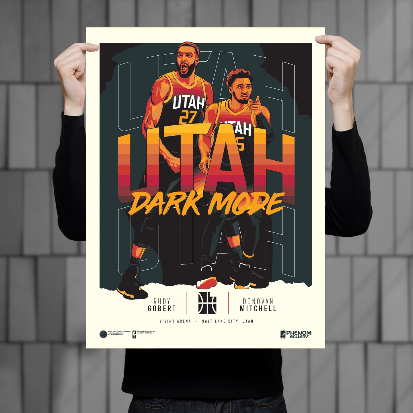Utah Jazz Dark Mode 18x24 Serigraph – Phenom Gallery