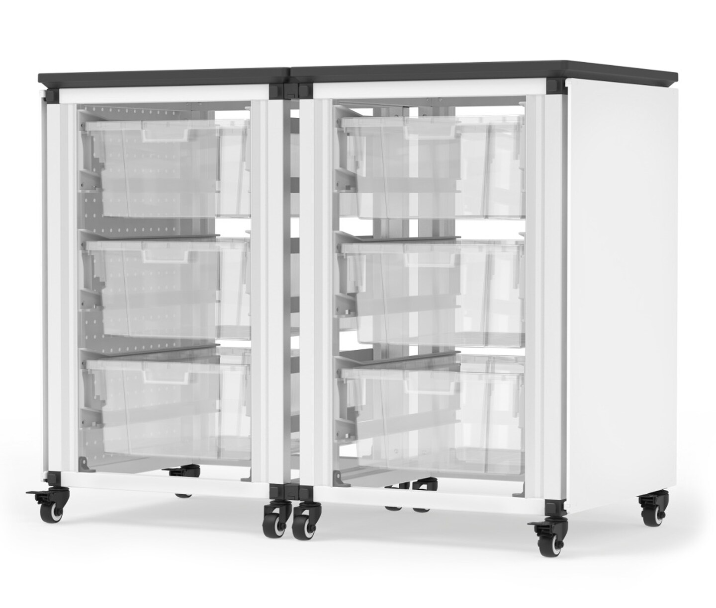 Luxor Modular Classroom Storage Cabinet - 2 side-by-side Modules with 6 Large Bins
