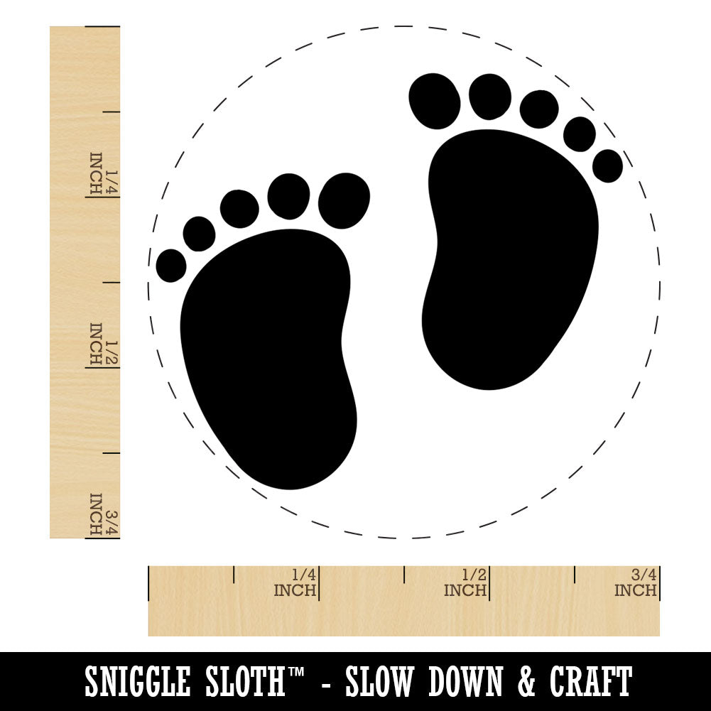 Baby Footprints Rubber Stamp for Stamping Crafting Planners