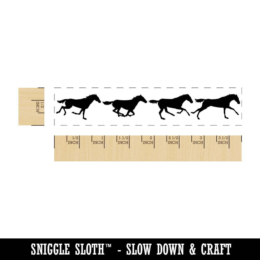 Horse Running Animation Rectangle Rubber Stamp for Stamping Crafting