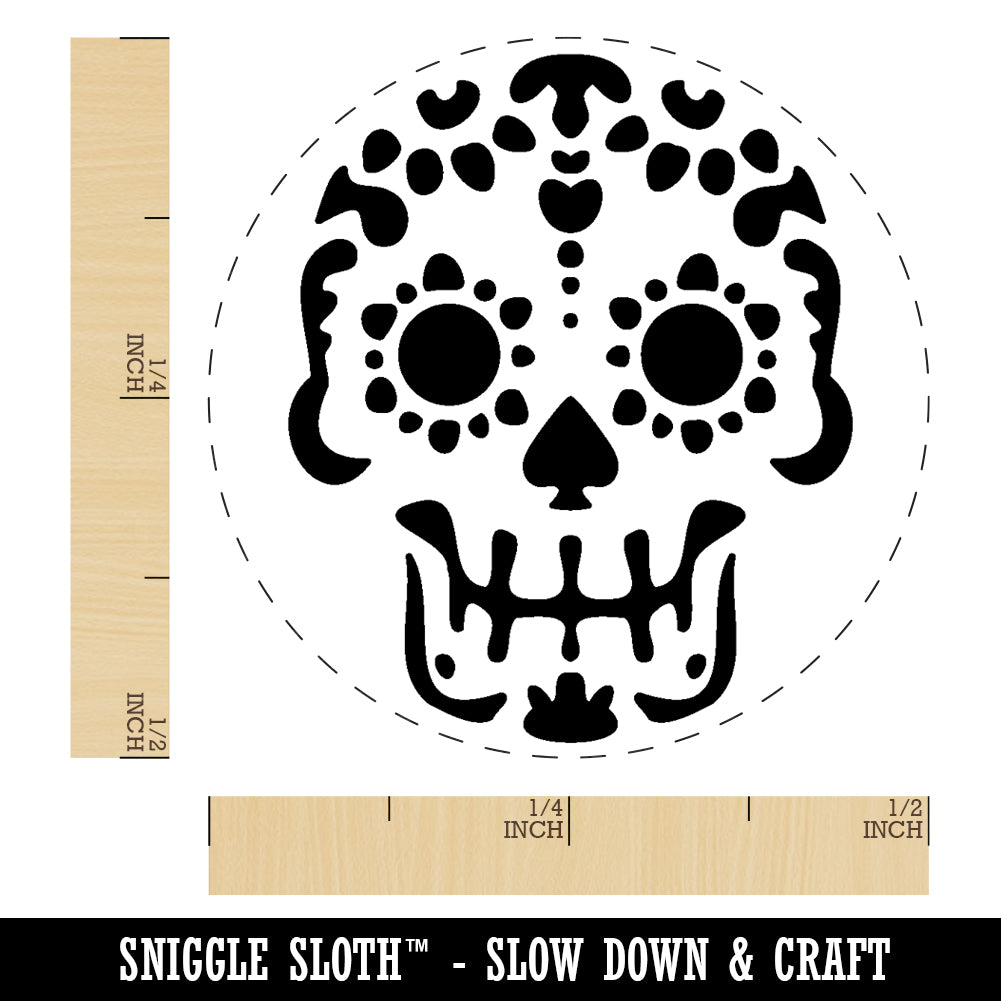 Mexican Day of the Dead Sugar Skull Skeleton Rubber Stamp for Stamping Crafting Planners