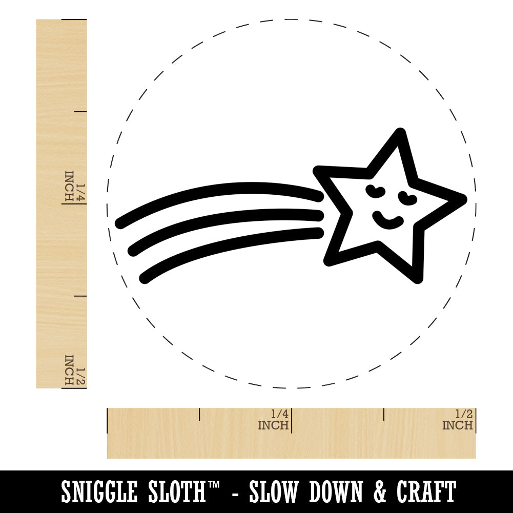 Smiling Shooting Star Chicken Egg Rubber Stamp