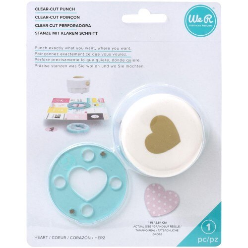 American Crafts TOOL - We R Memory Keepers - CLEAR CUT PUNCHES - 2IN - HEART 660708