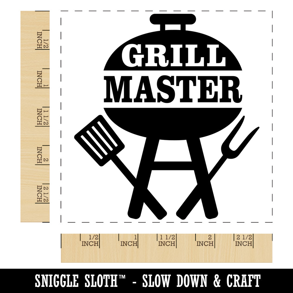 Grill Master Grilling BBQ Square Rubber Stamp for Stamping Crafting