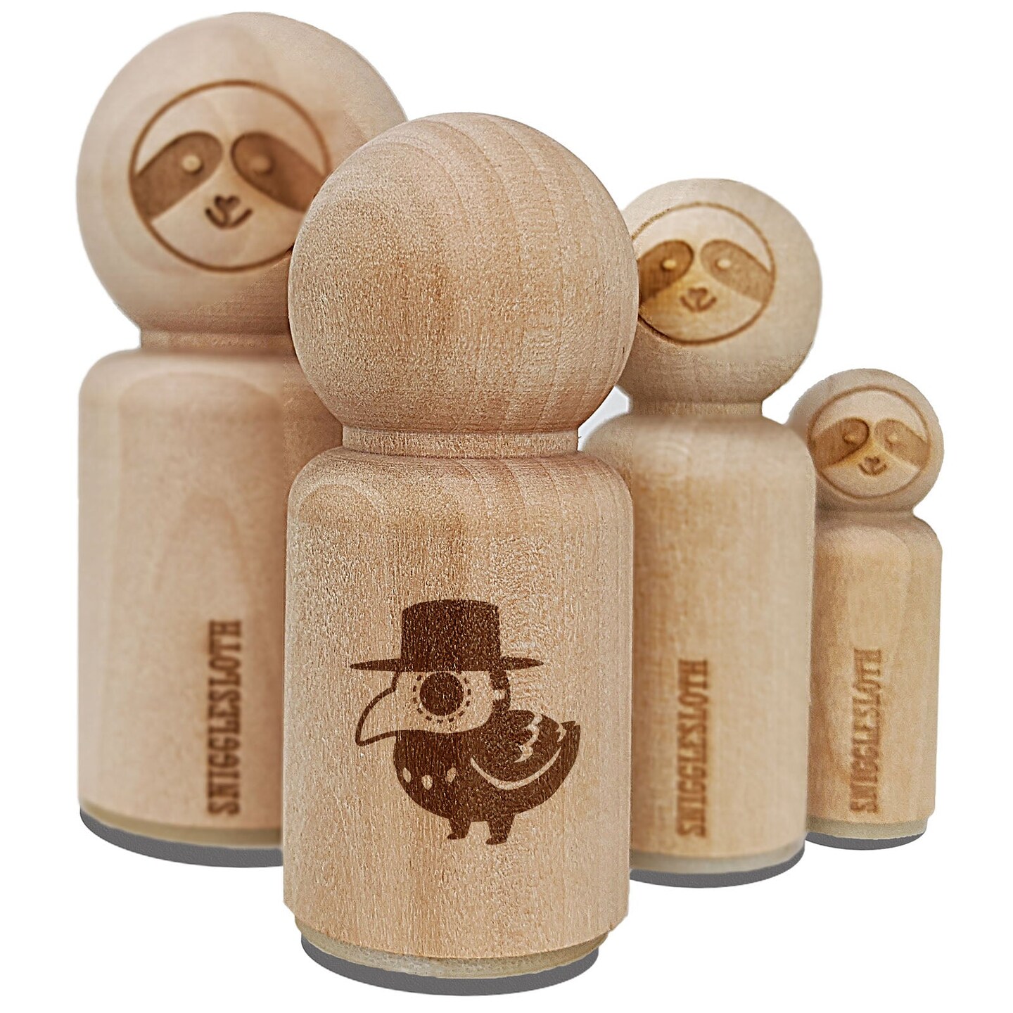 Cute Chibi Raven with Plague Doctor Mask Rubber Stamp for Stamping Crafting Planners