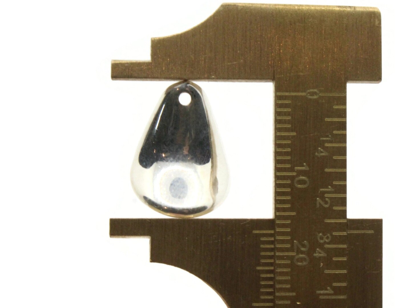 10 17mm Curved Pear Teardrop Vintage Silver Plated Plastic Beads