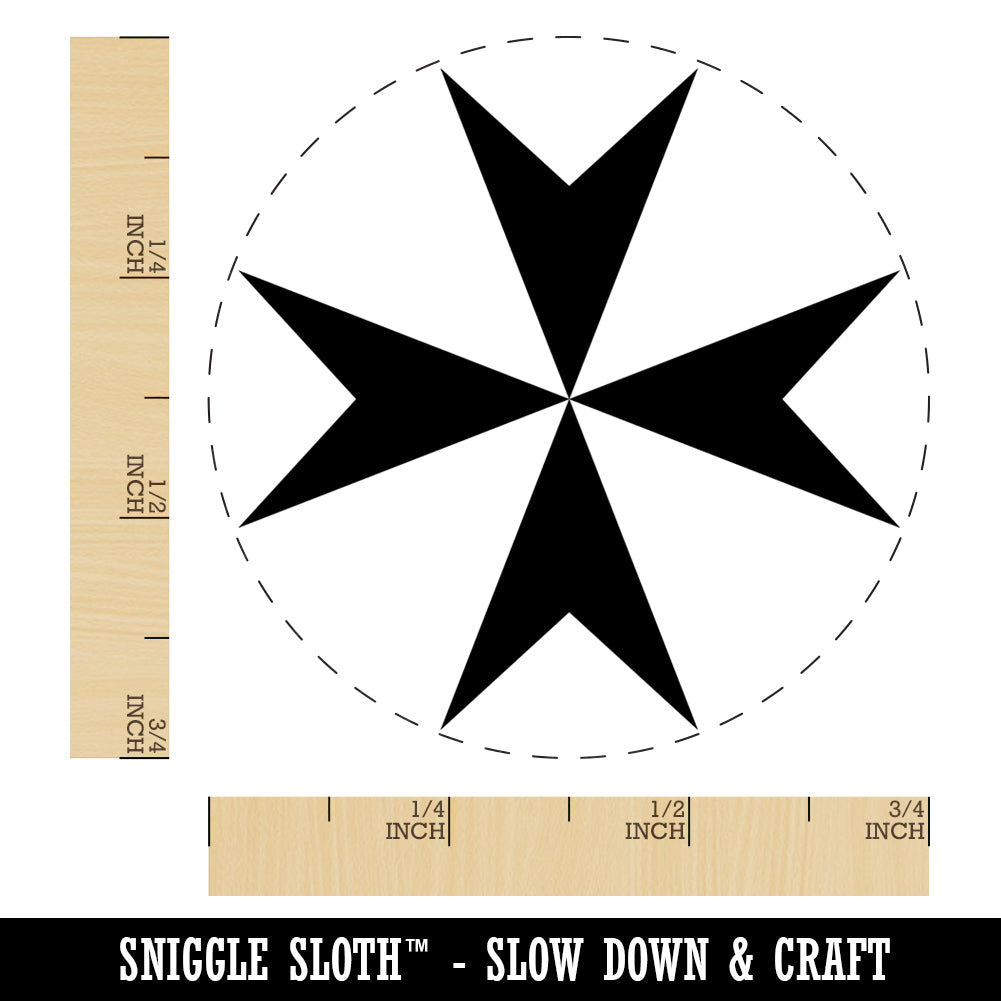 Maltese Eight Pointed Cross Rubber Stamp for Stamping Crafting Planners