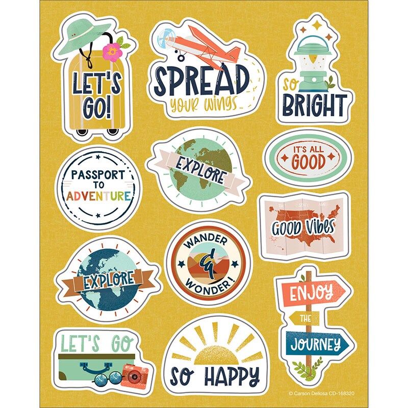 Let&#x27;s Explore Think Positive Motivational Stickers, Pack of 72