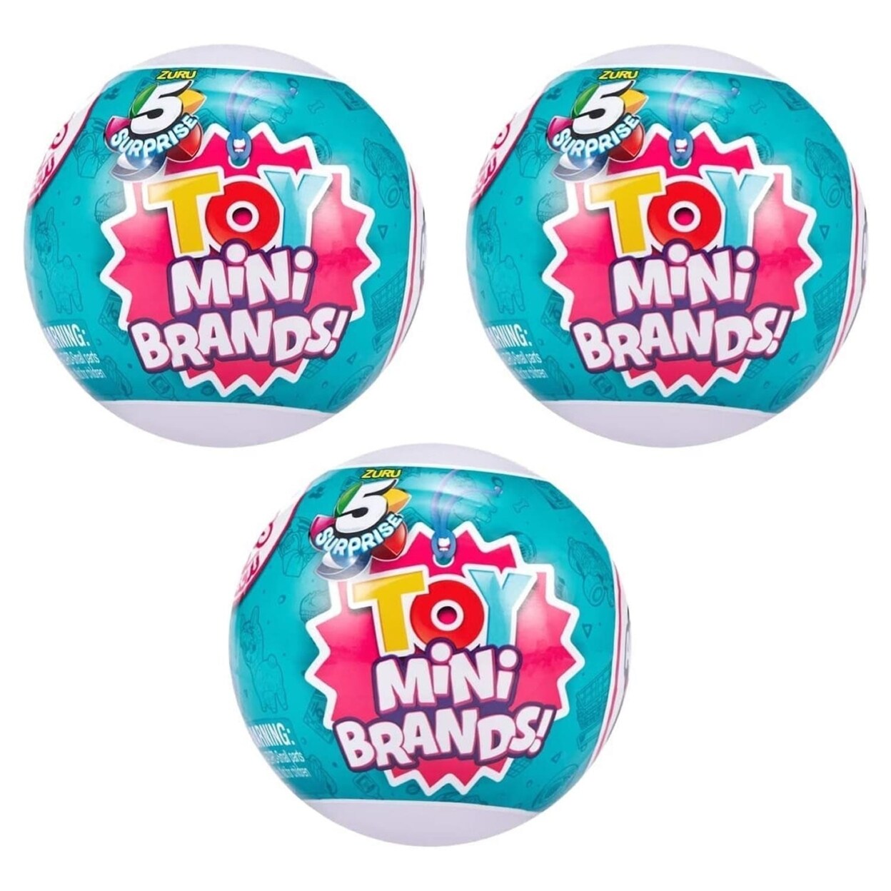 Zuru 5 Surprise Toy Mini Brands Capsule 3Pk Series 1 Mystery Miniatures Set
