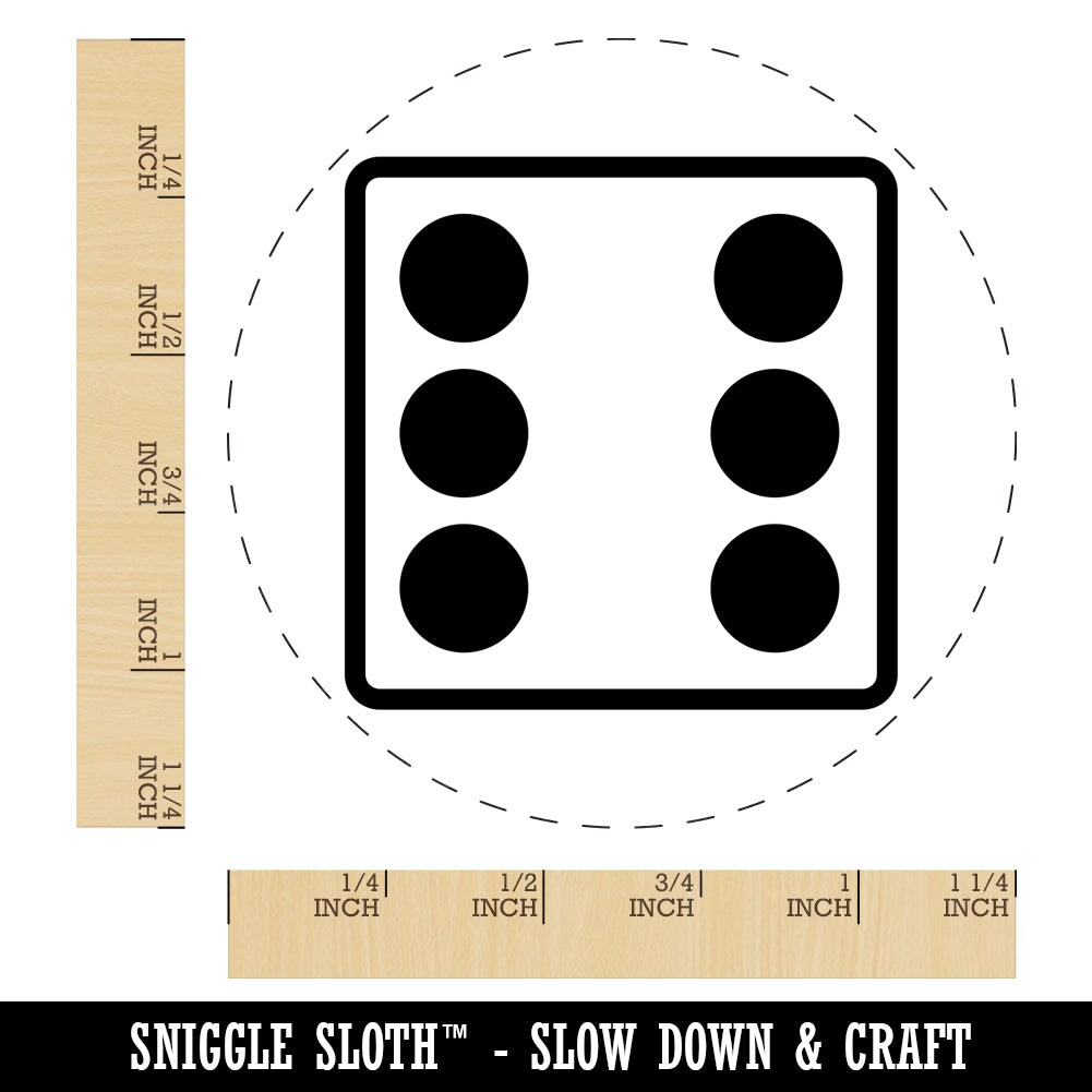 Six 6 Dice Die Rubber Stamp for Stamping Crafting Planners