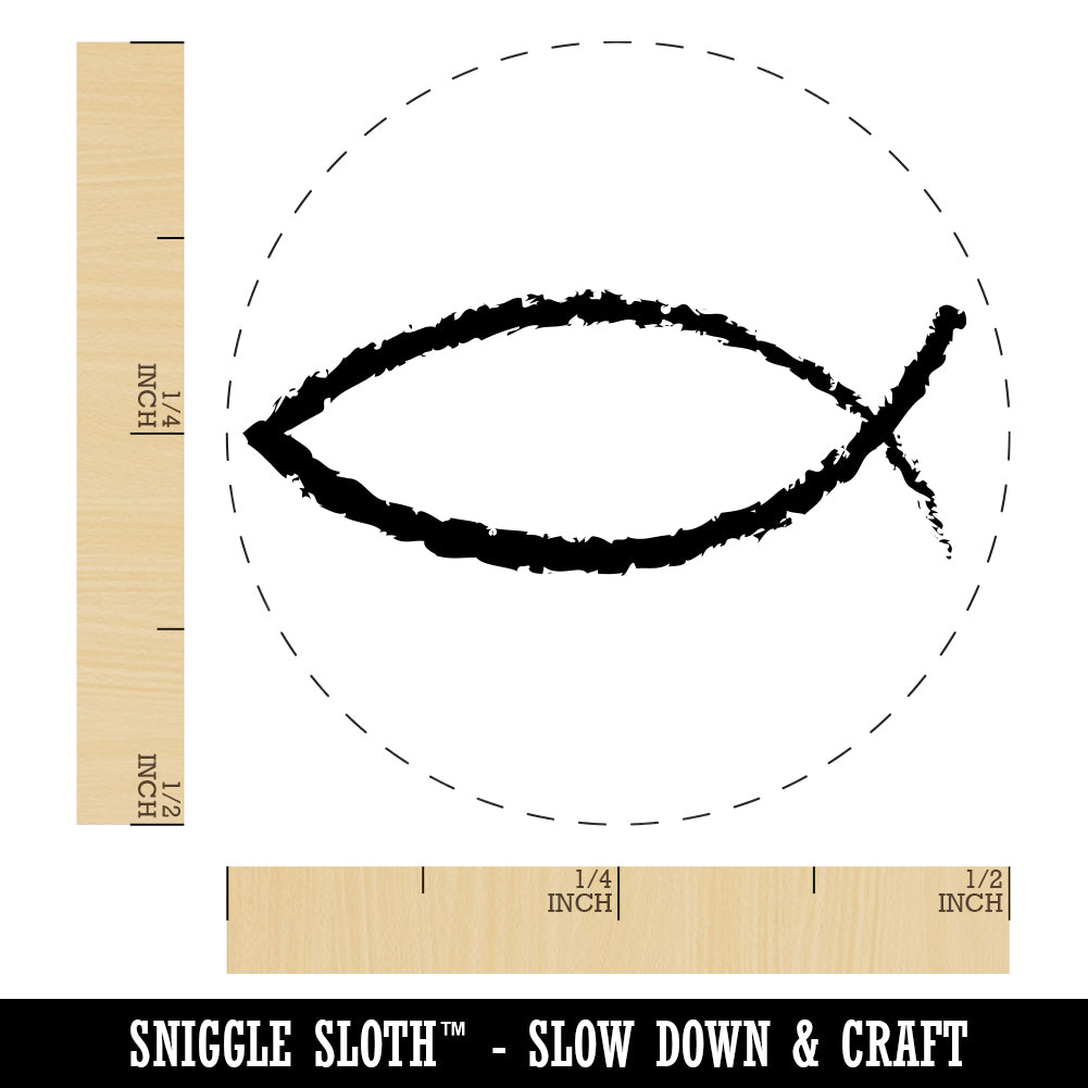 Ichthys Fish Christian Sketch Rubber Stamp for Stamping Crafting Planners