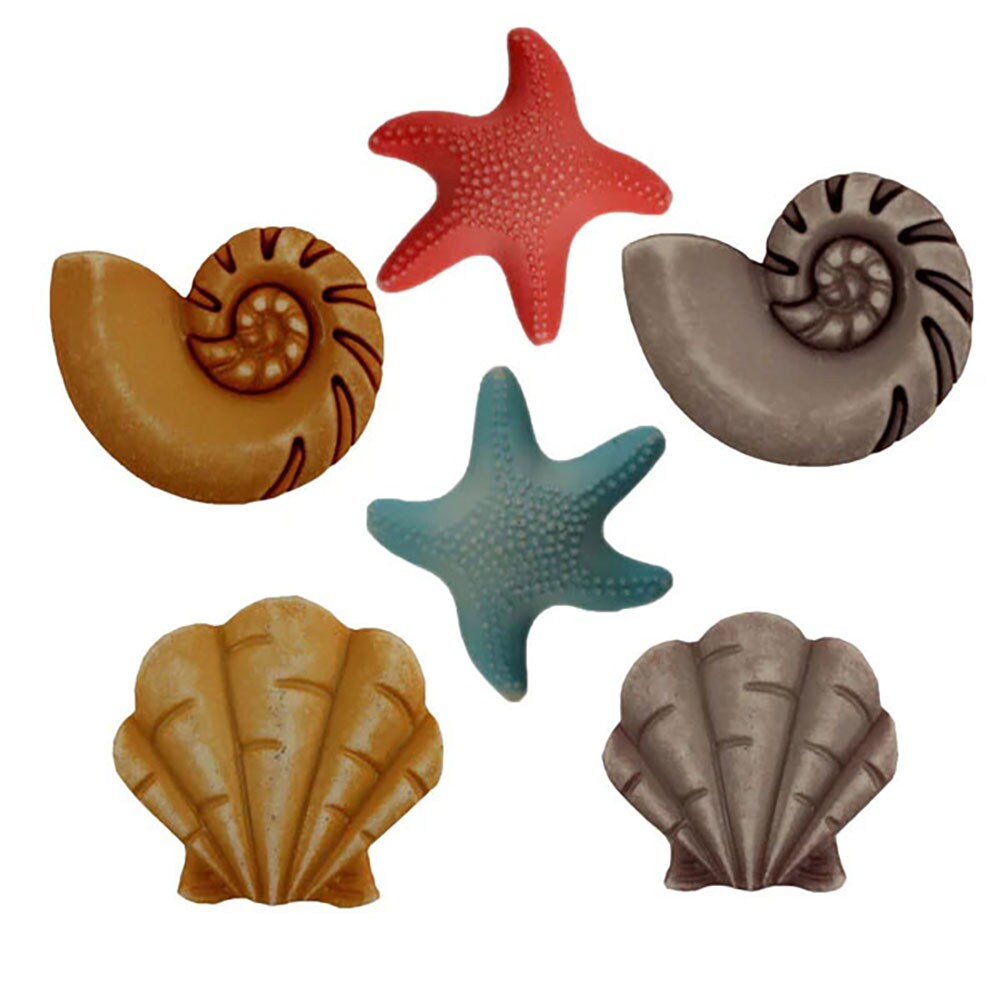 Buttons Galore and More Summer Craft & Sewing Buttons - Beachcomber - 18 Buttons