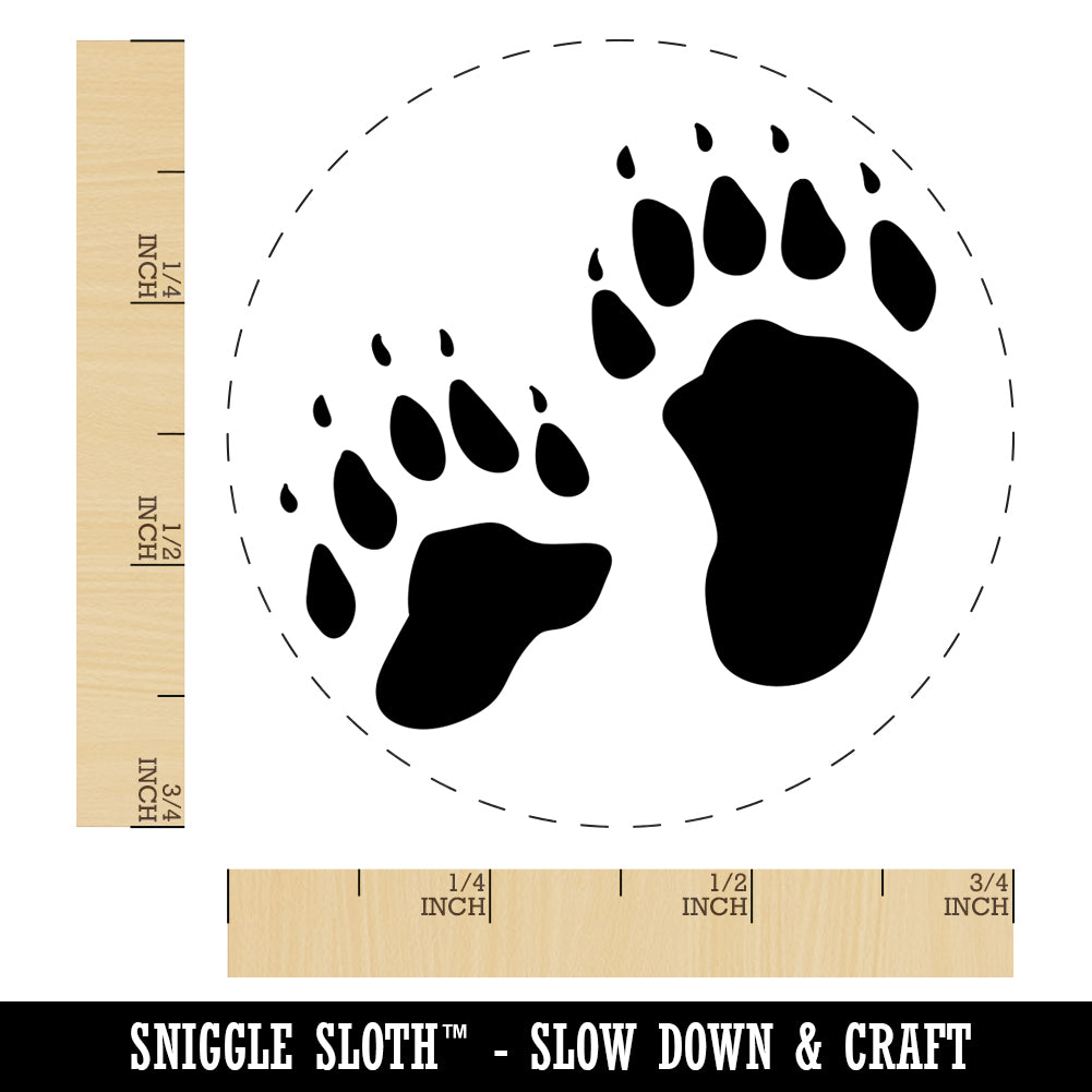 Bear Tracks Animal Paw Prints Rubber Stamp for Stamping Crafting