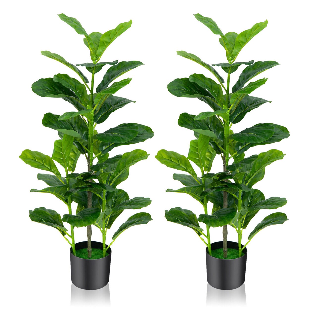 Gymax Artificial Tree 2Pack Artificial Fiddle Leaf Fig Tree forIndoor and Outdoor Michaels