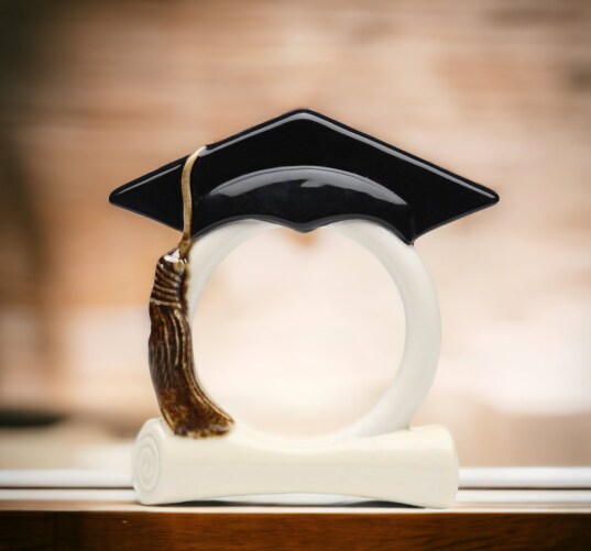 Ceramic Graduation Hat Photo Frame, Home Decor, Graduation Gift, Proud Parents, Office Decor