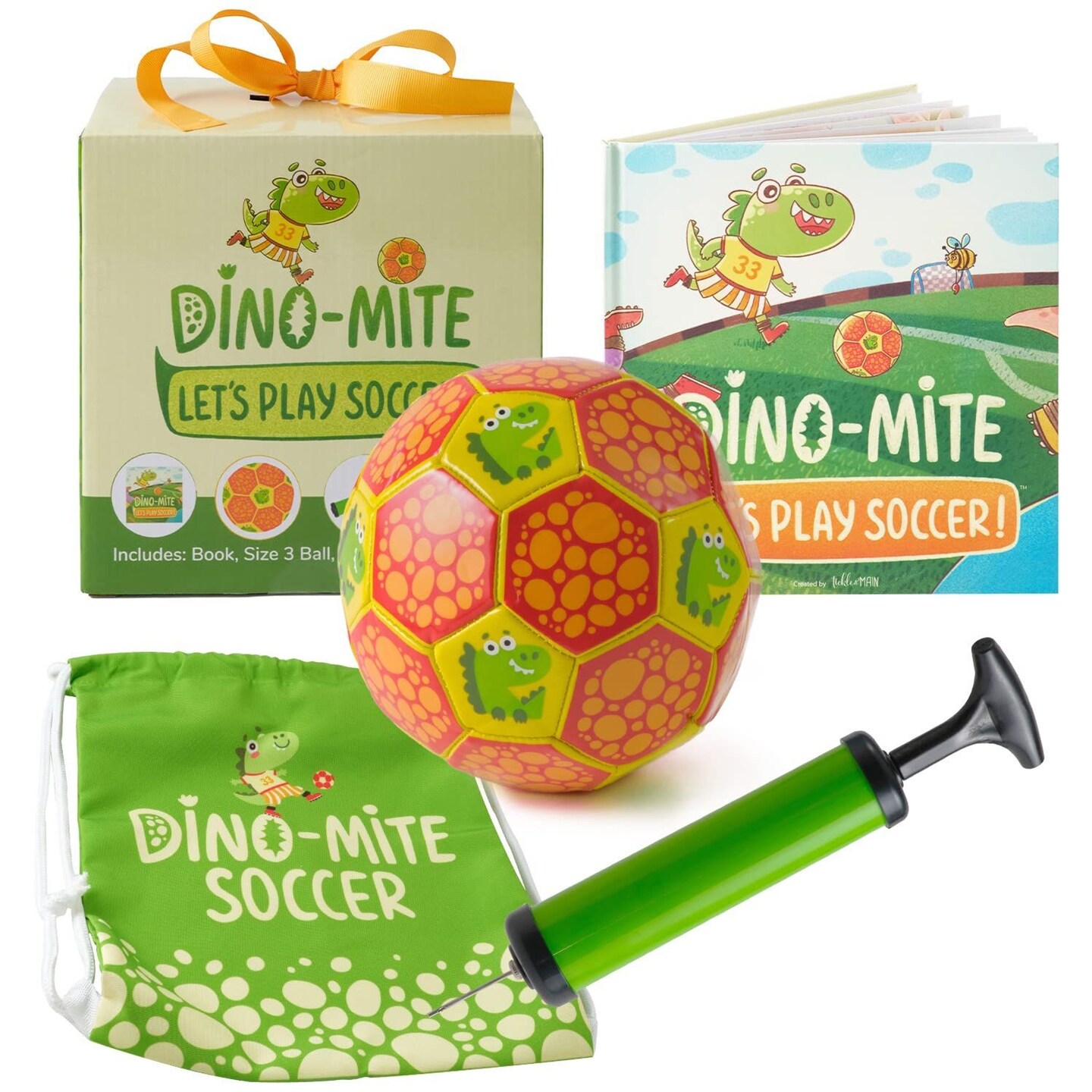 Tickle &#x26; Main Dino-Mite - Let&#x2019;s Play Soccer Gift Set, Dinosaur Soccer Ball, Toddler Soccer Ball for Ages 3-5 Years Old