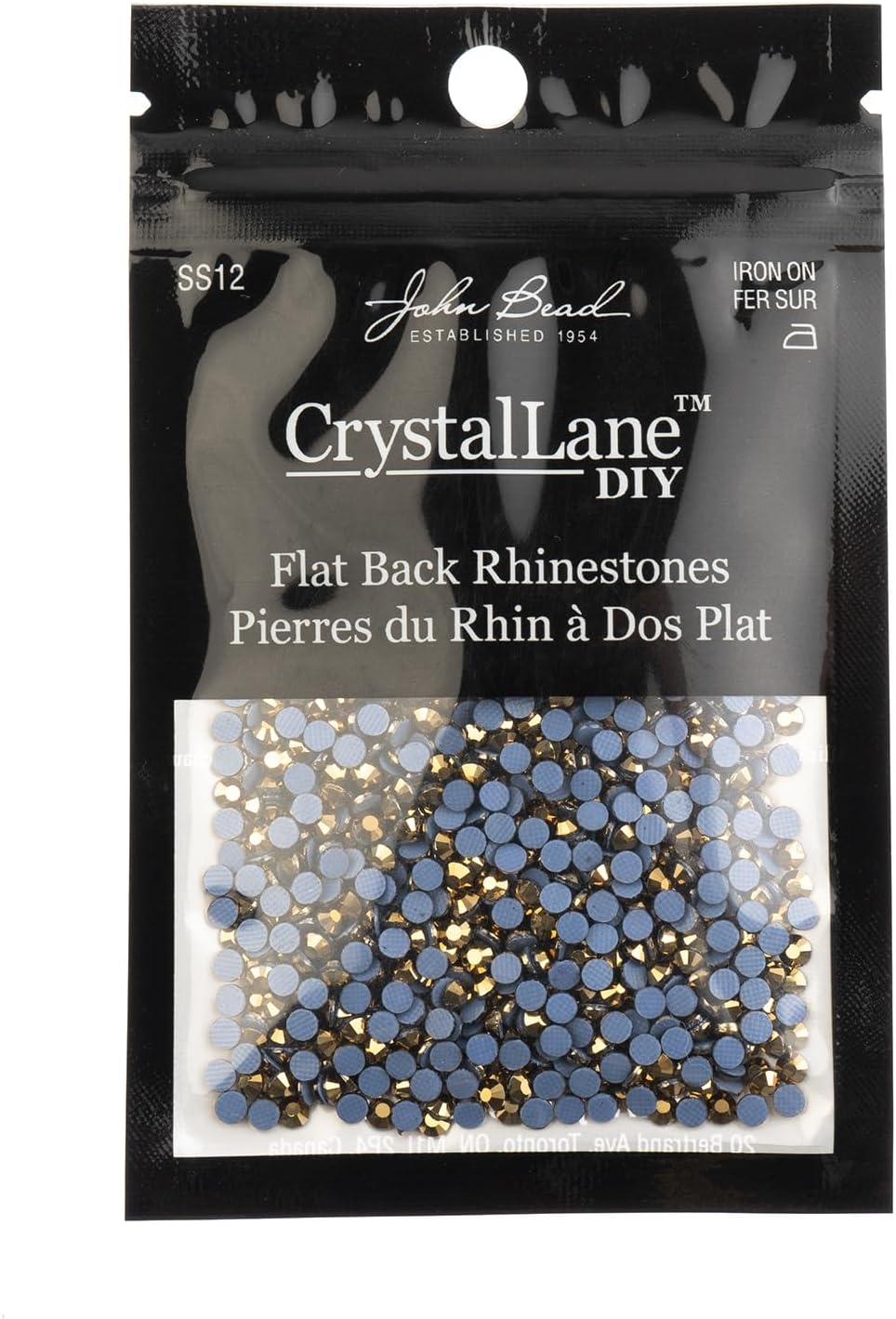 Crystal Lane DIY SS12 (3mm) Hot-fix Glass Flat Backs Rhinestones, 1440pcs