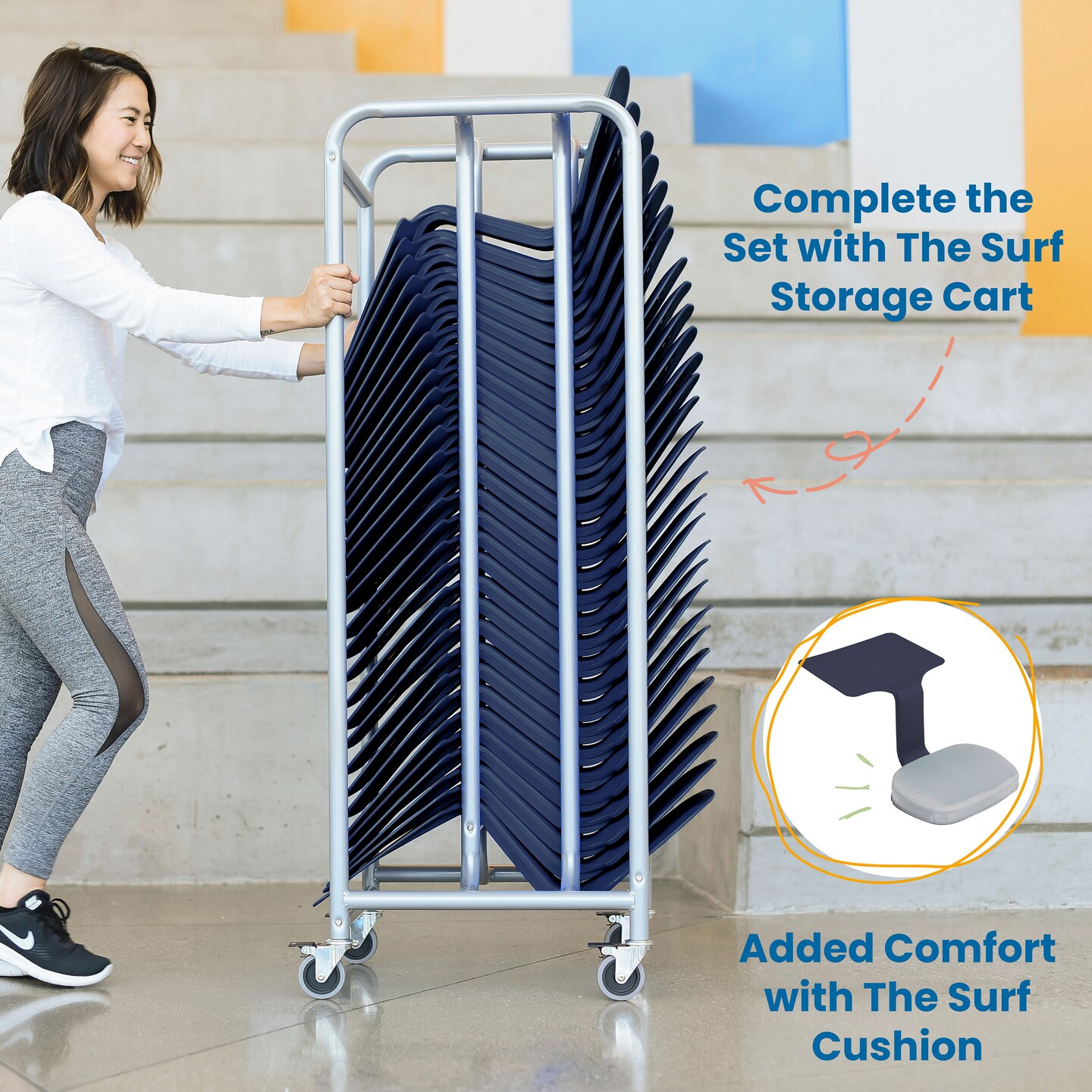 The Surf Portable Lap Desk, Kids Floor Desk, One-Piece Writing Table, Flexible Seating, 10-Pack