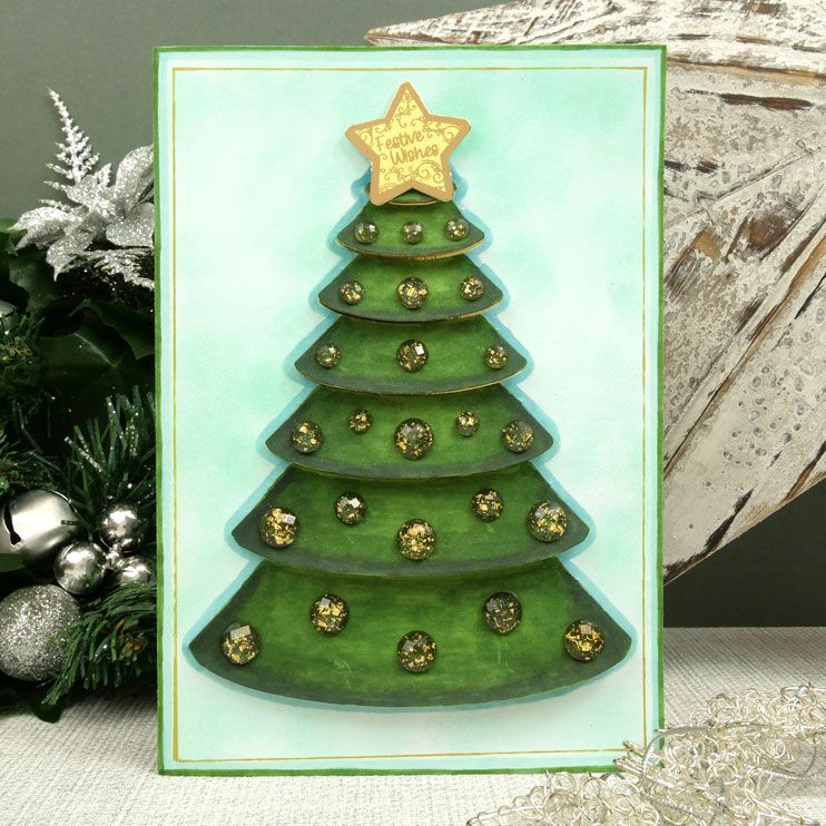 Hunkydory Crafts Luxury Shaped Card Blanks & Envelopes - Christmas Tree