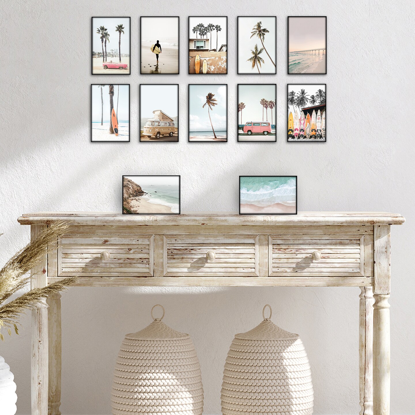 Americanflat 4x6 Front Loading Picture Frame Set - Set of 12 - Multi Picture Frames - Perfect for Photos and Wall Decor - Shatter Resistant Glass - Hanging Hardware with Snap-Out Easel - Black