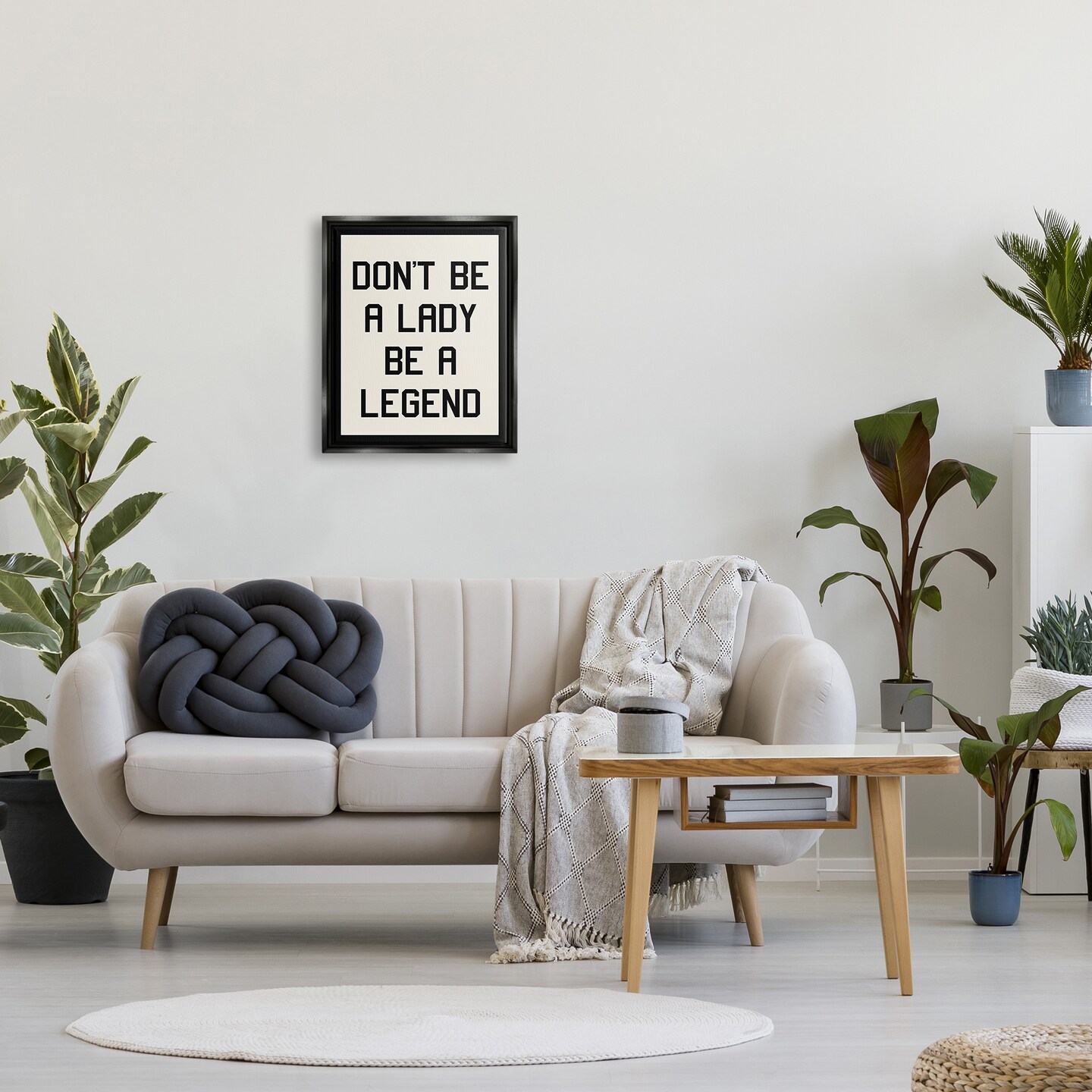 Stupell Industries Lady Legend Phrase Framed Floater Canvas Wall Art