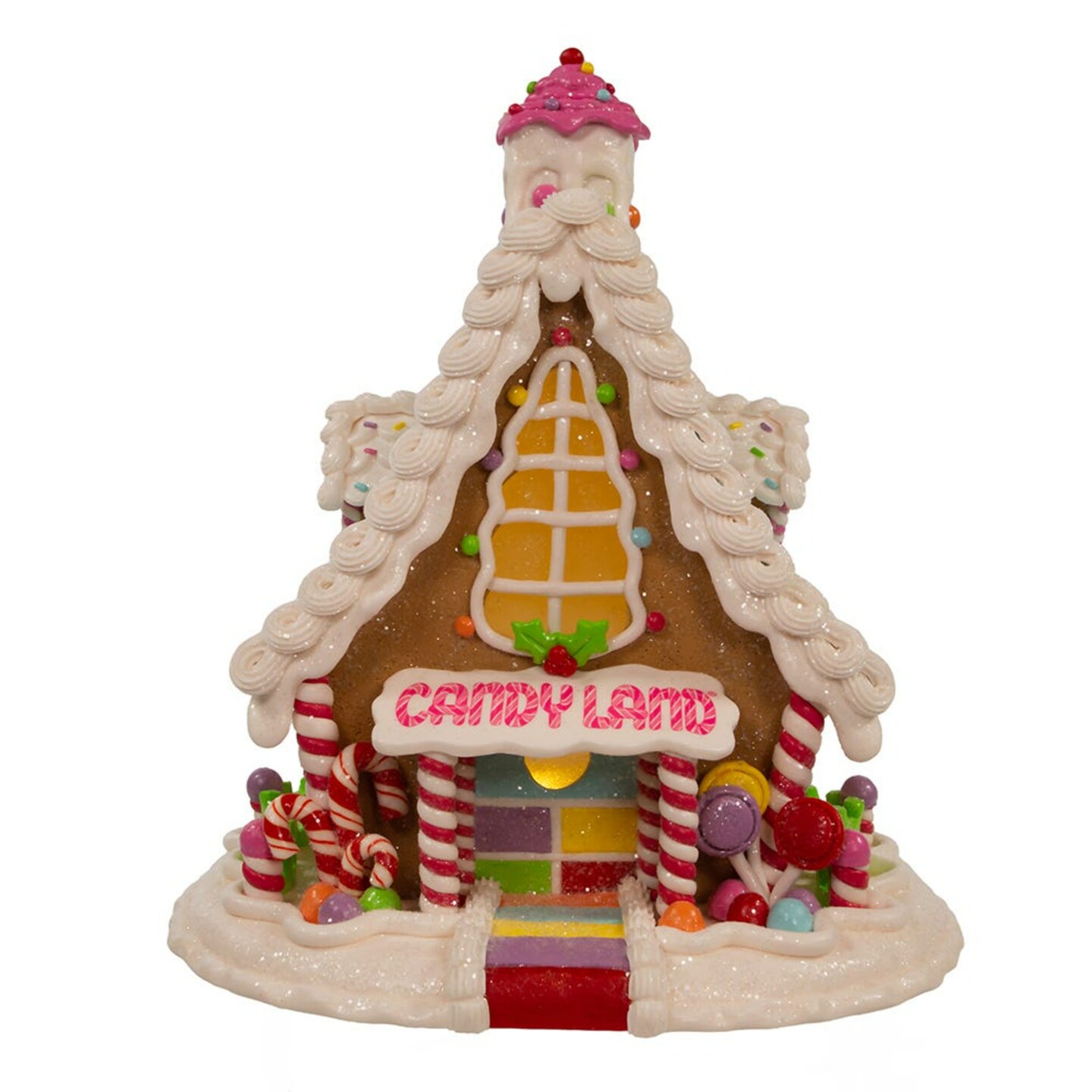 KSA 11.5" Battery Operated Candyland Gingerbread House Tabletop Decoration