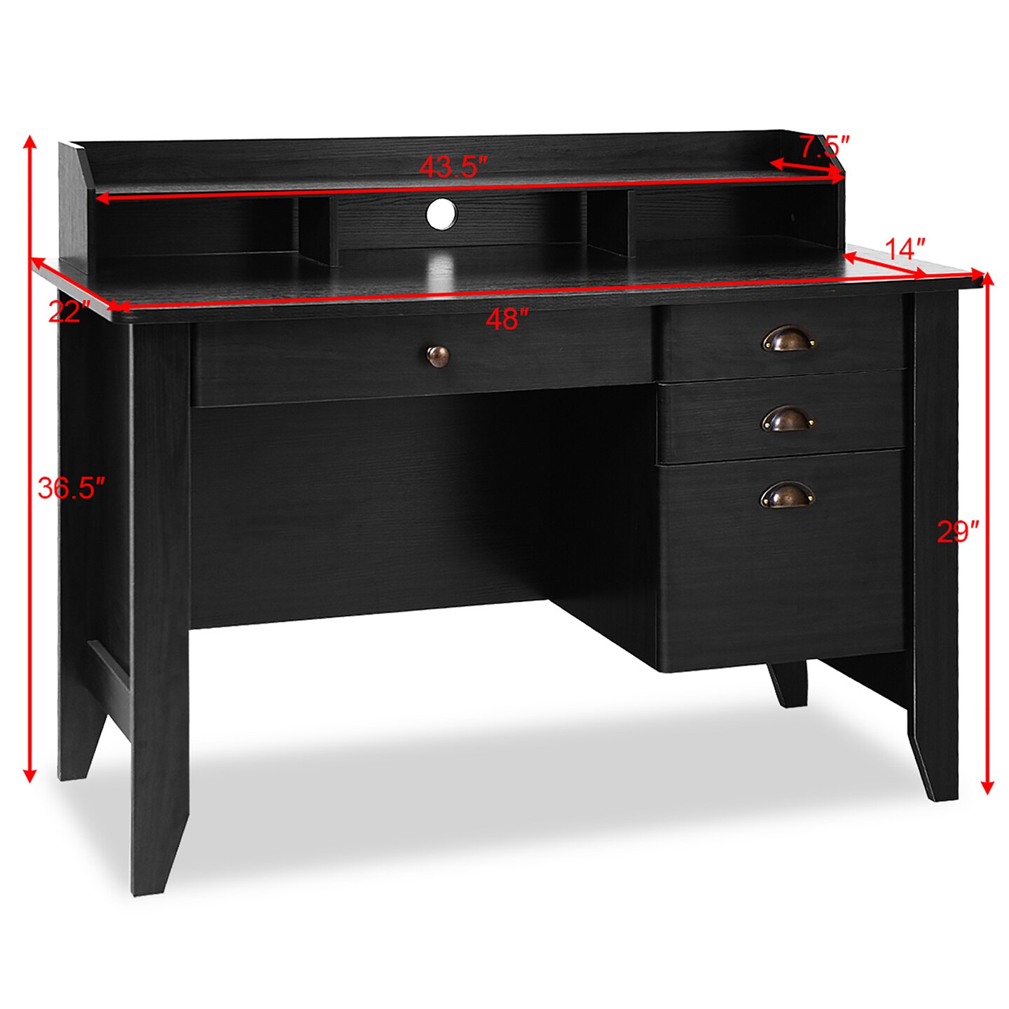 Costway Computer Desk PC Laptop Writing Table Workstation Student Study Furniture Black