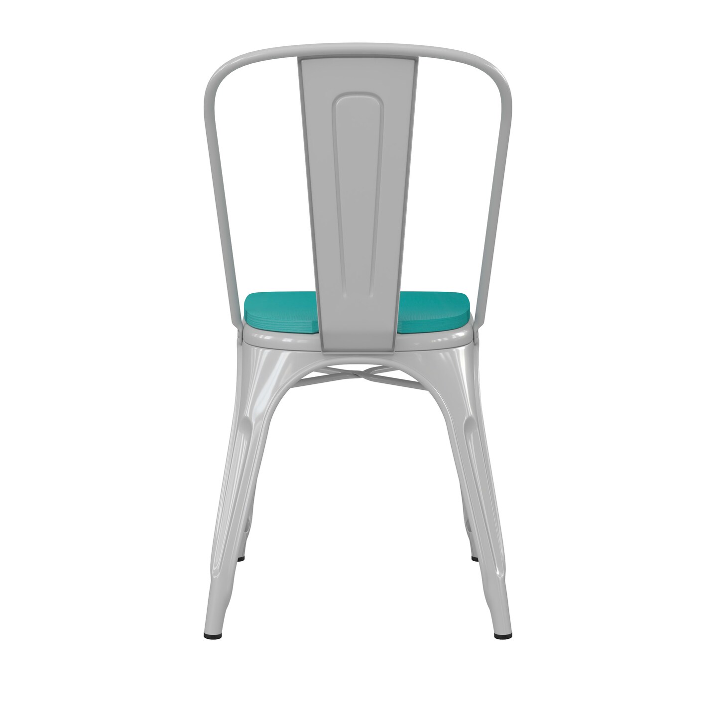 Emma and Oliver Perth Metal Stacking Dining Chairs with Poly Resin Seats for Indoor/Outdoor Use