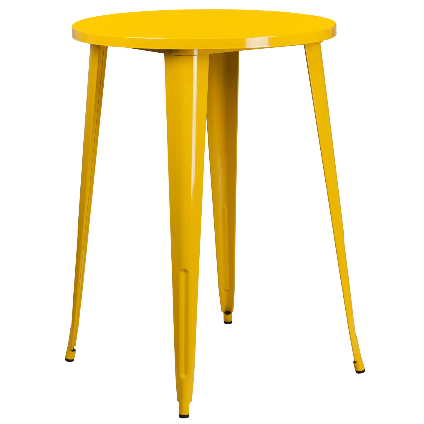 Emma and Oliver Commercial Grade 30&#x22; Round Metal Indoor-Outdoor Bar Table Set, 2 Backless Stools