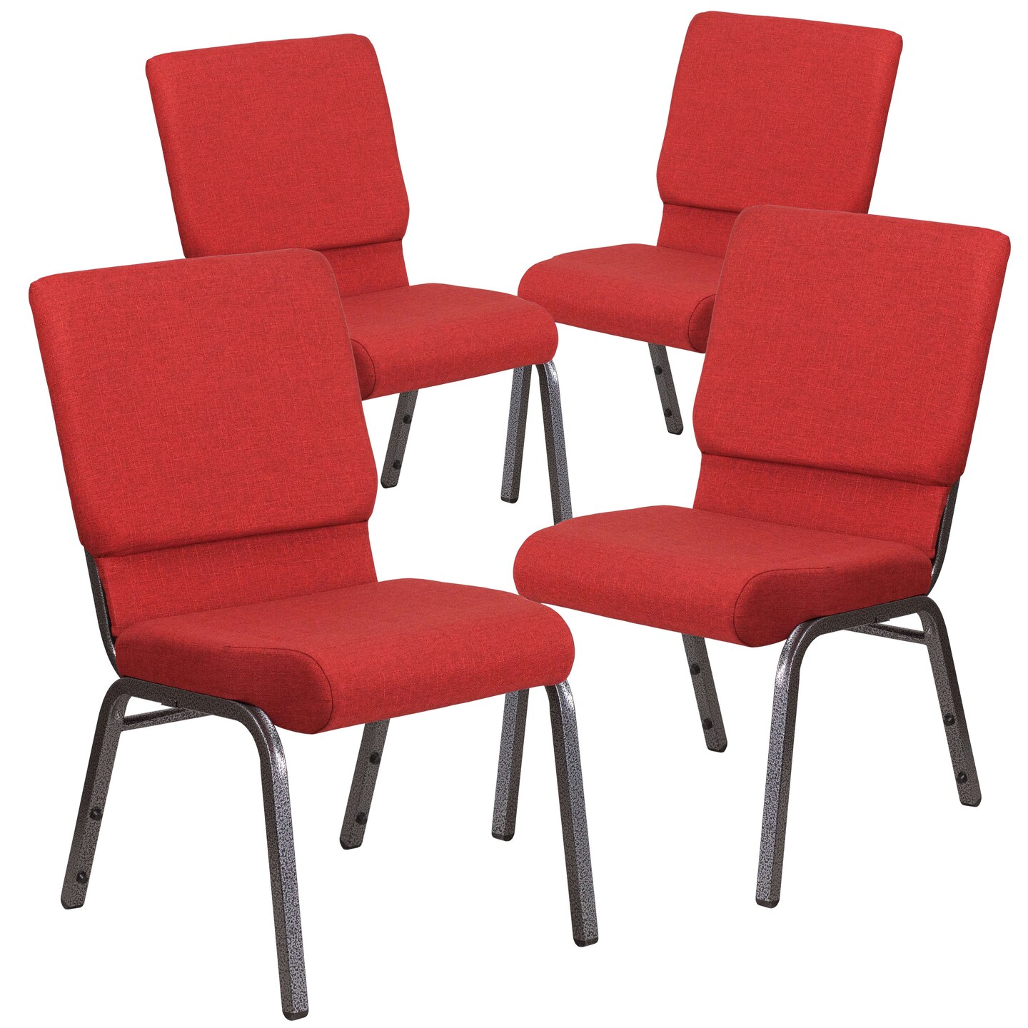 Emma and Oliver 4 Pack 18.5&#x27;&#x27;W Stacking Church Chair