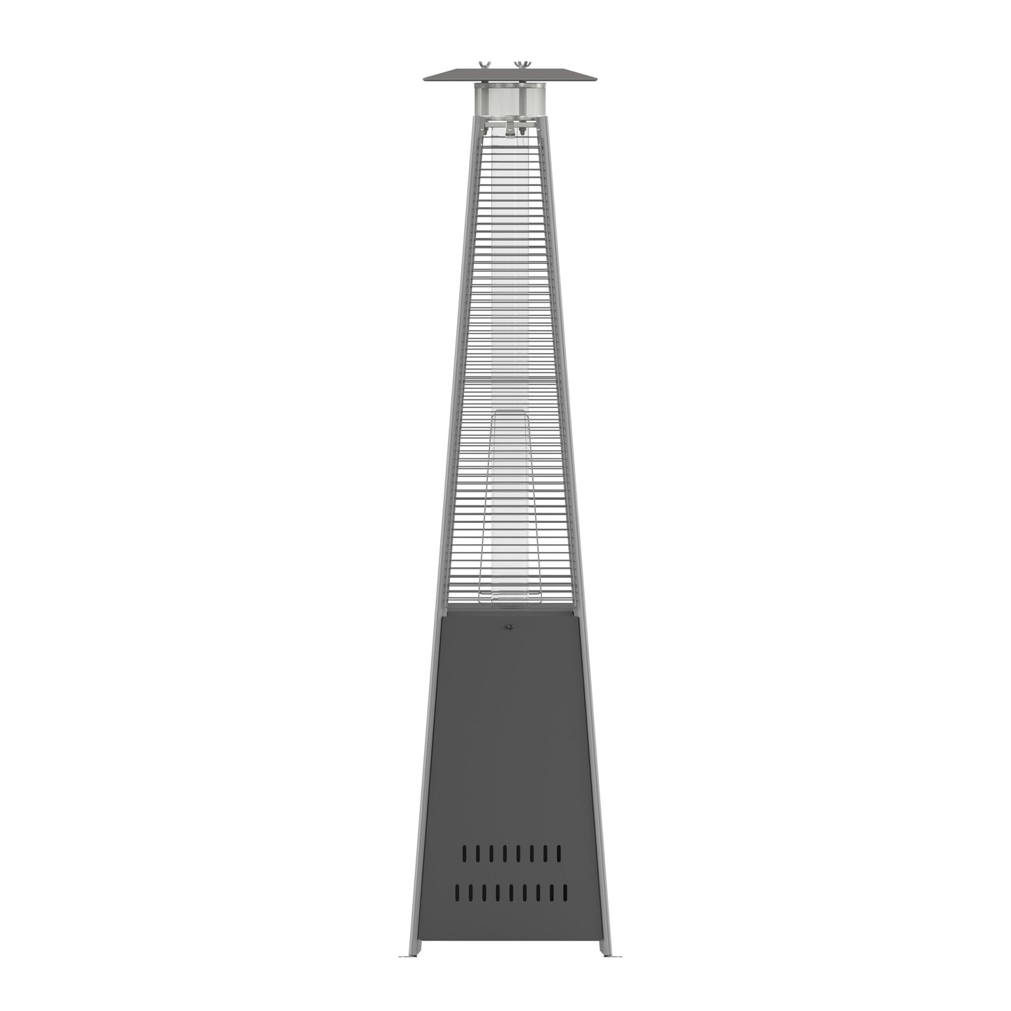 Merrick Lane Stainless Steel Pyramid Shape Portable Outdoor Patio Heater - 7.5 Feet Tall