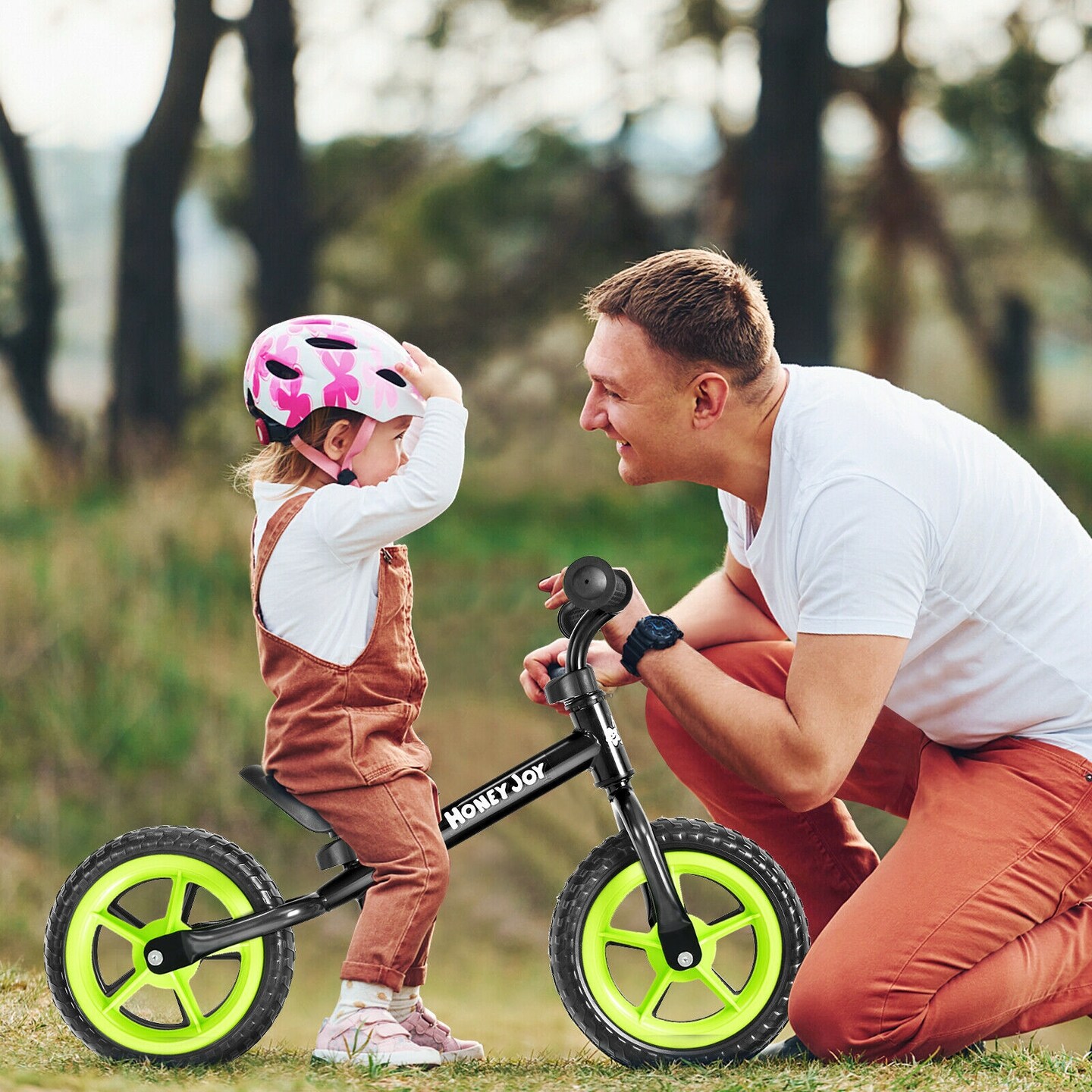 Kids No Pedal Balance Bike with Adjustable Handlebar and Seat